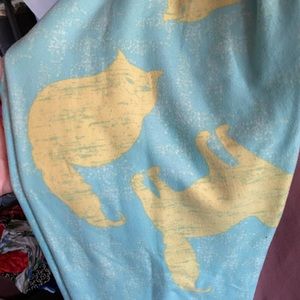 Cat kitty GREEN and yellow Lularoe tc leggings